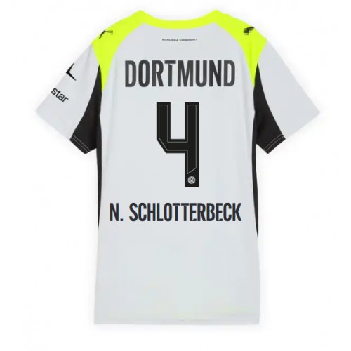 Borussia Dortmund Nico Schlotterbeck #4 Bortatröja Dam 2025-26 Kortärmad Borussia Dortmund Nico Schlotterbeck #4 Bortatröja Dam 2025-26 Kortärmad